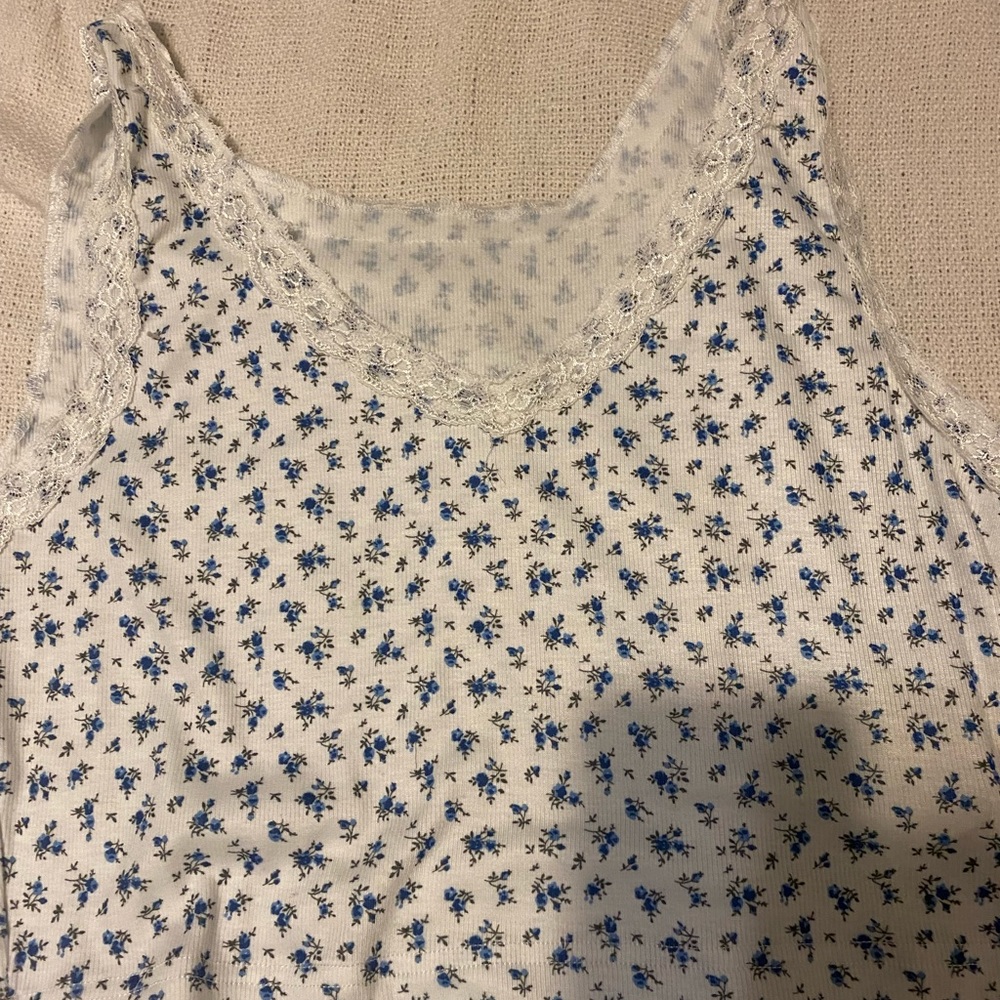 cropped blue and white tank top!